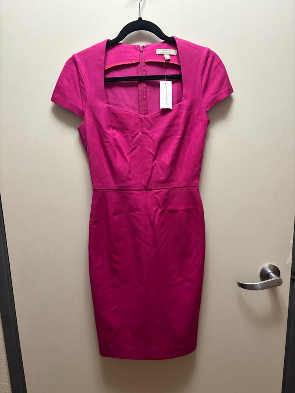 NWT Banana Republic Fuchsia Square-Neck Midi Dress